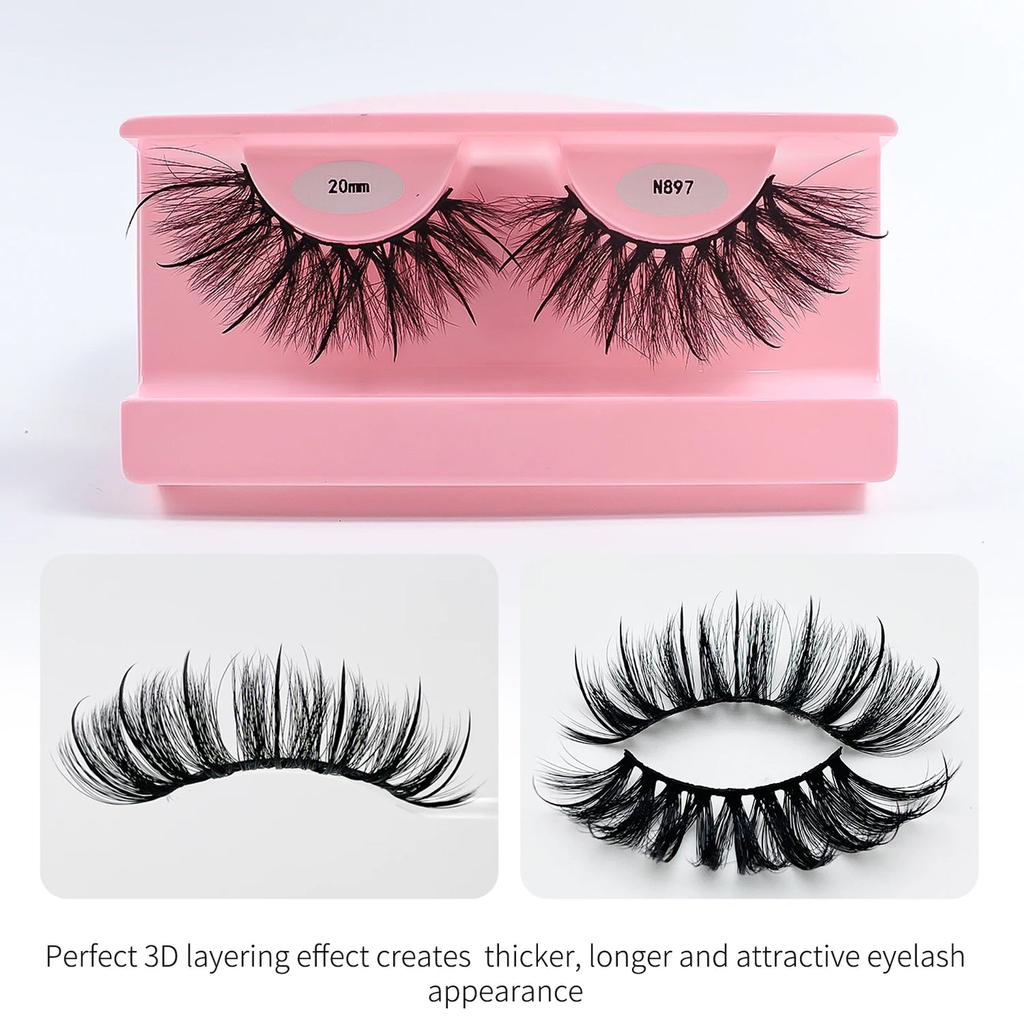 Faux Mink Lash Spikes Wispy Thick Natural Full Strip Lashes New Makeup Fluffy Mink Eyelashes