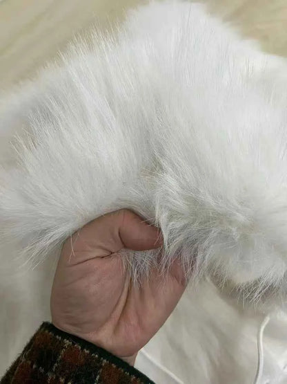 Furry Mini White Dress Hipster Spaghetti Strap Low Cut Backless Body-Shaping Vestidos Birthday Party Clubwear