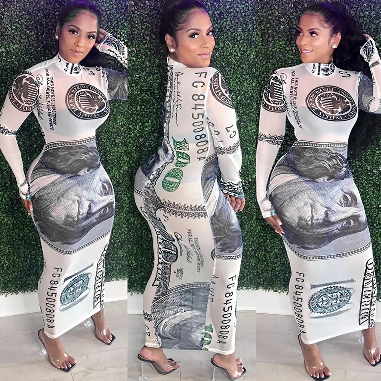 Prescious Positioning Printed Dollar Dress