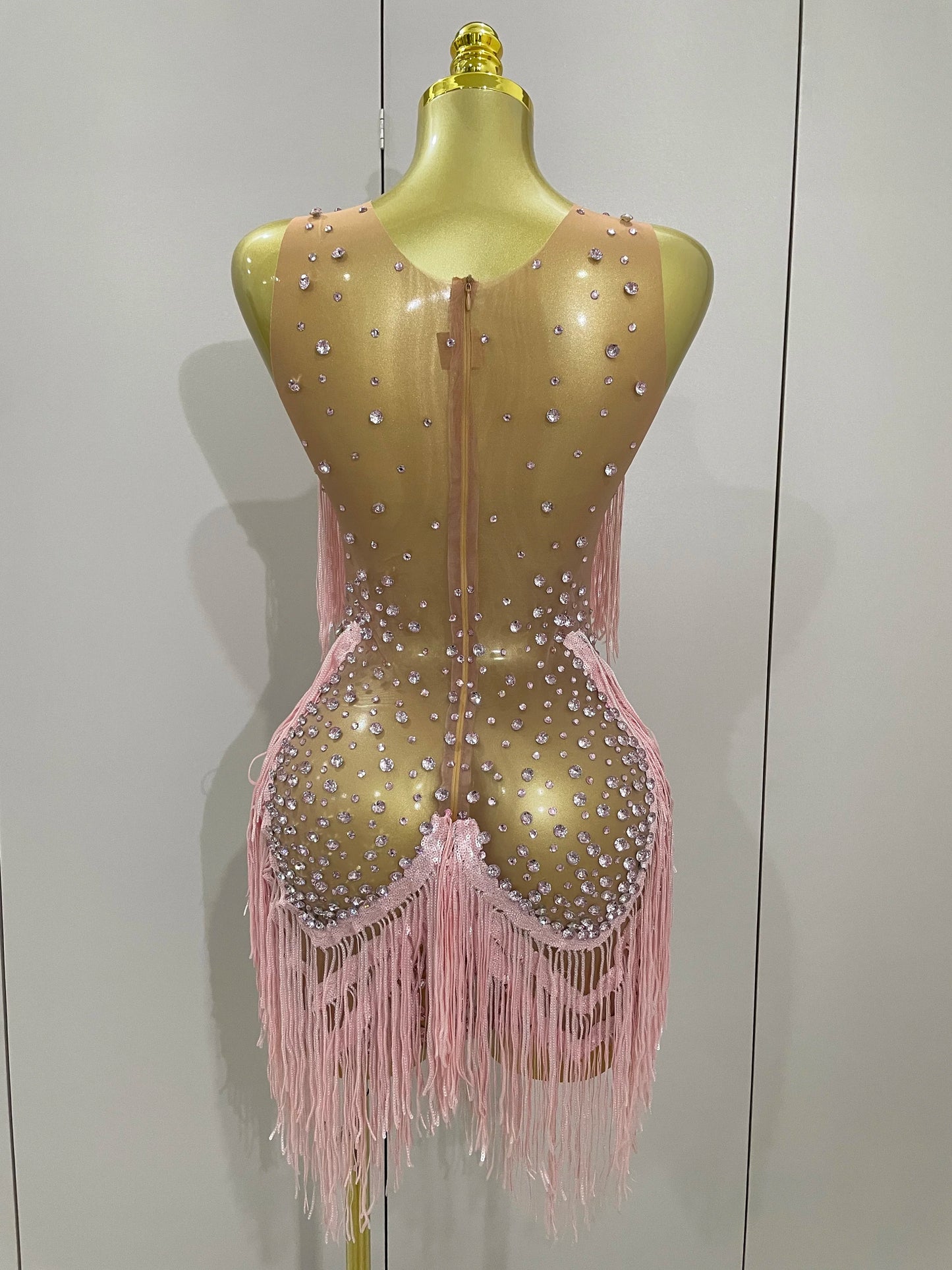 Luxury Sparkly Rhinestone Sequin Tassel Coat + Dress