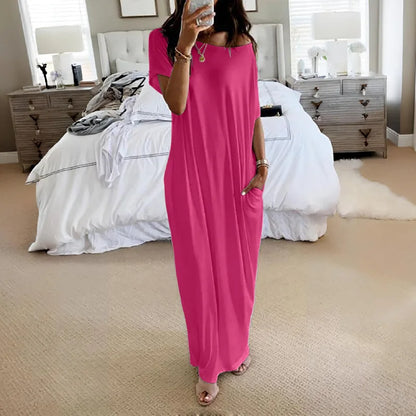 Beach Outfits Pockets Casual Vintage Maxi Dresses