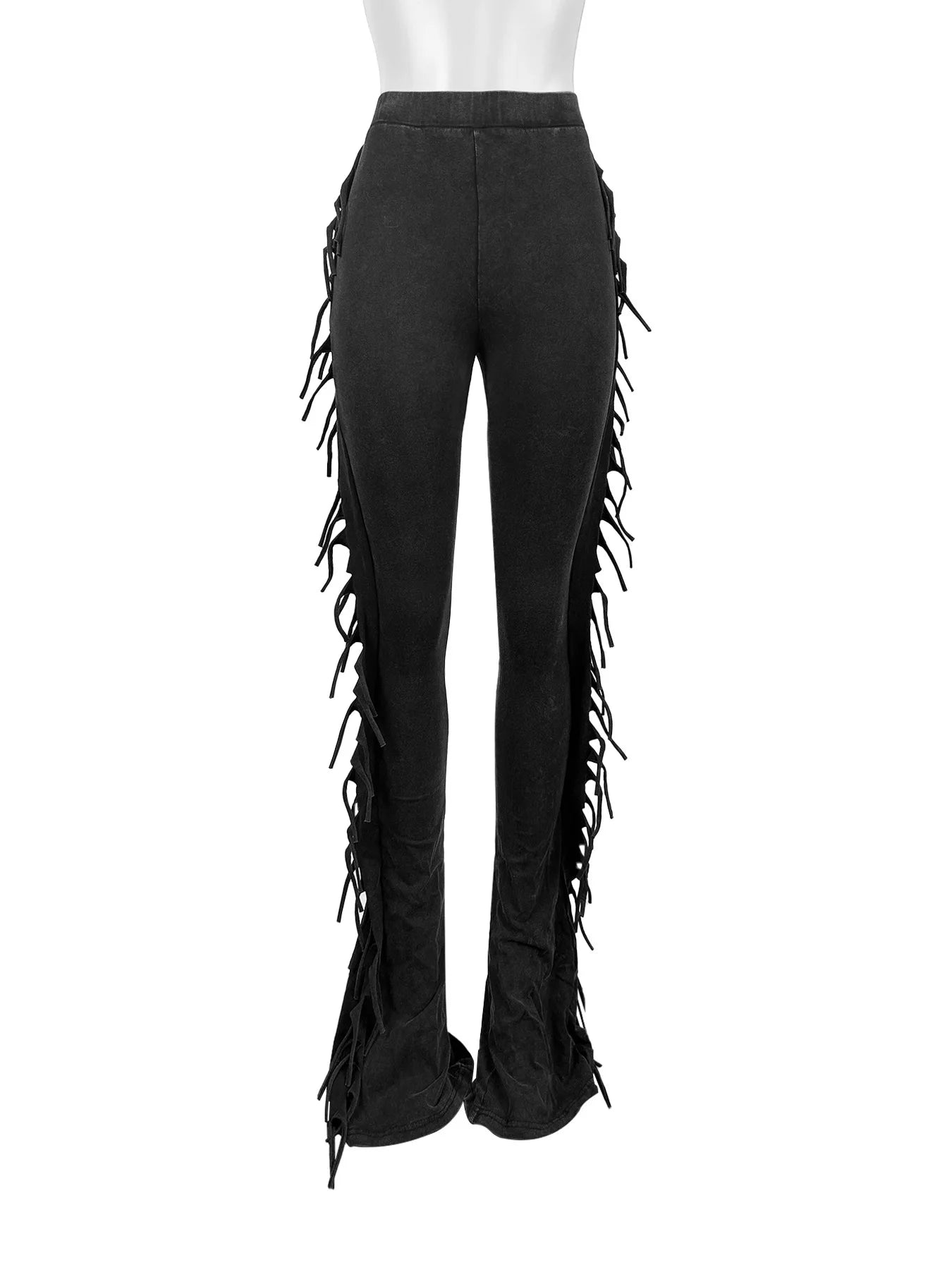 Ellen Tassels Skinny Flare High Waist Stretcy Bottoms