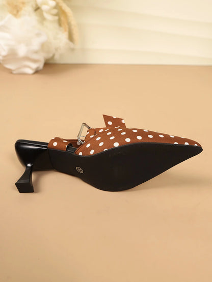 New Polka Dot Slip-On Buckle Strap Elegant Footwear for Women