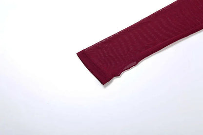 Coquette See Through 2-Piece Set Bodysuit + Furry Split Skirt Stretch Skirt Sets