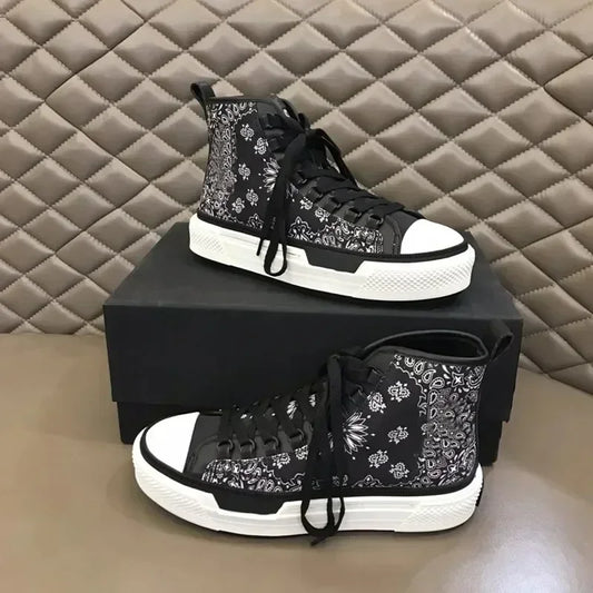 Amoris Flower High Top Versatile Black Sneakers