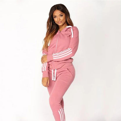 Three Stripe Sweater Hoodie + Sports Jogging Sets