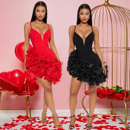 Luxury Ruffles Sleeveless Bodycon Pleated Mini Dresses