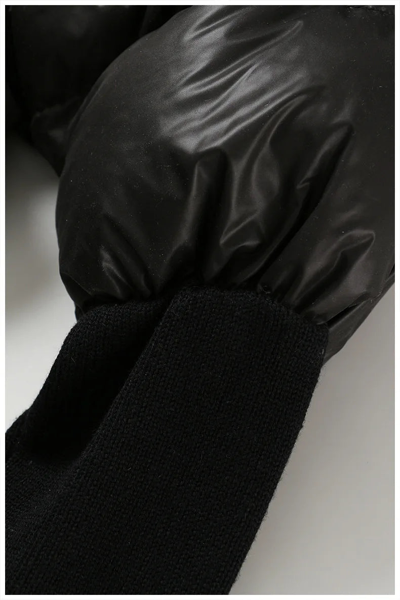 Cotton-padded Coat Lapel Loose Zipper Solid Color Coats