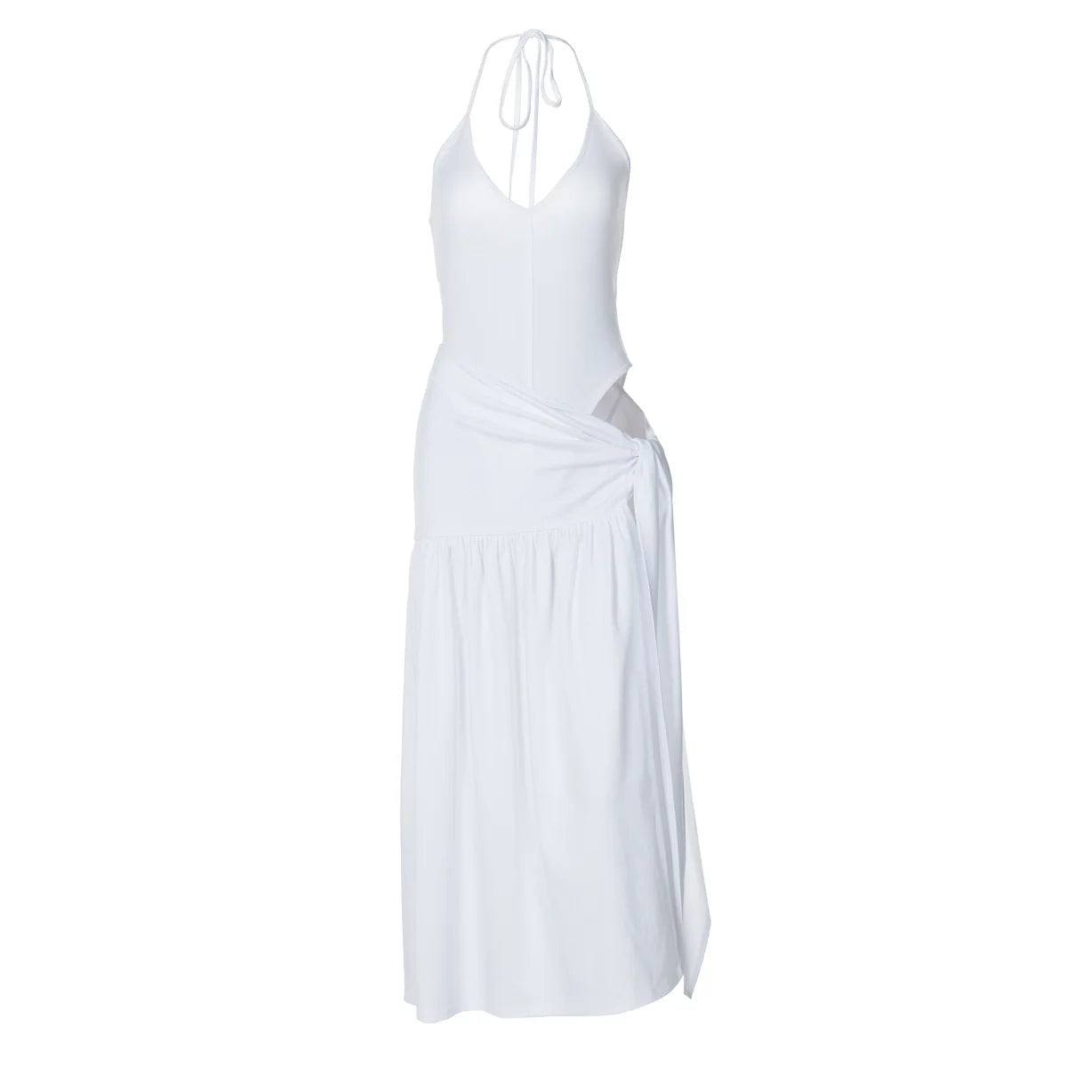 Elegant Halter Bodysuits Tie Up Maxi Skirts Matching Outfits
