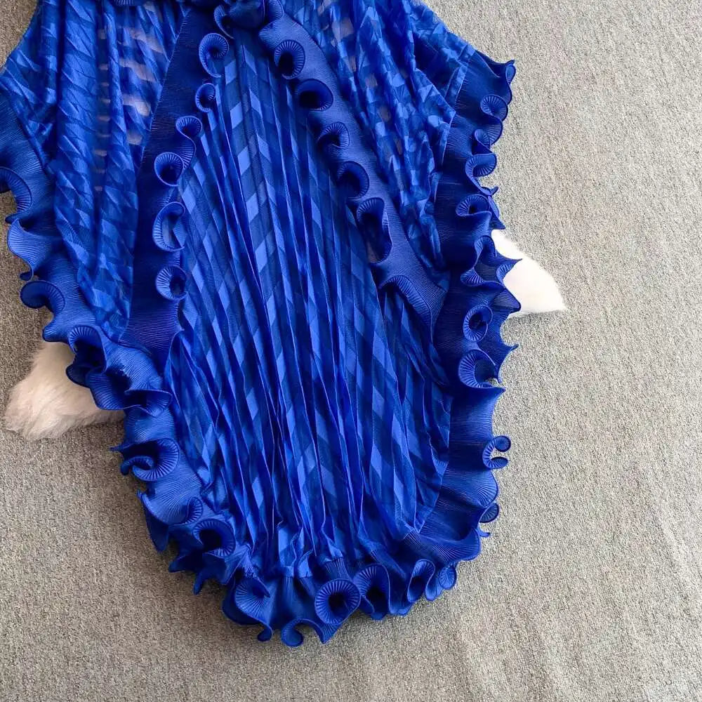 American Style V-neck Irregular Hem Design Dresses 22D1845