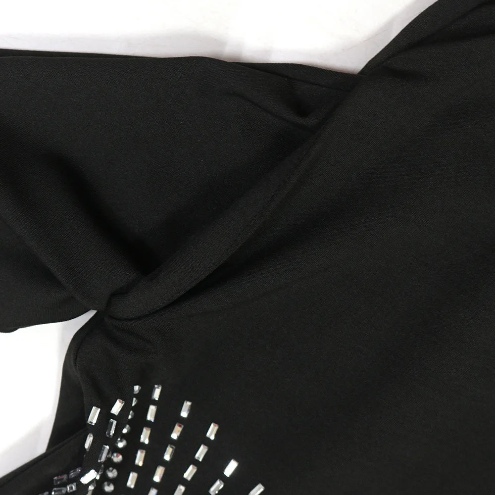 🔥Hot Rhinestones O-neck Tshirt + Short Sets