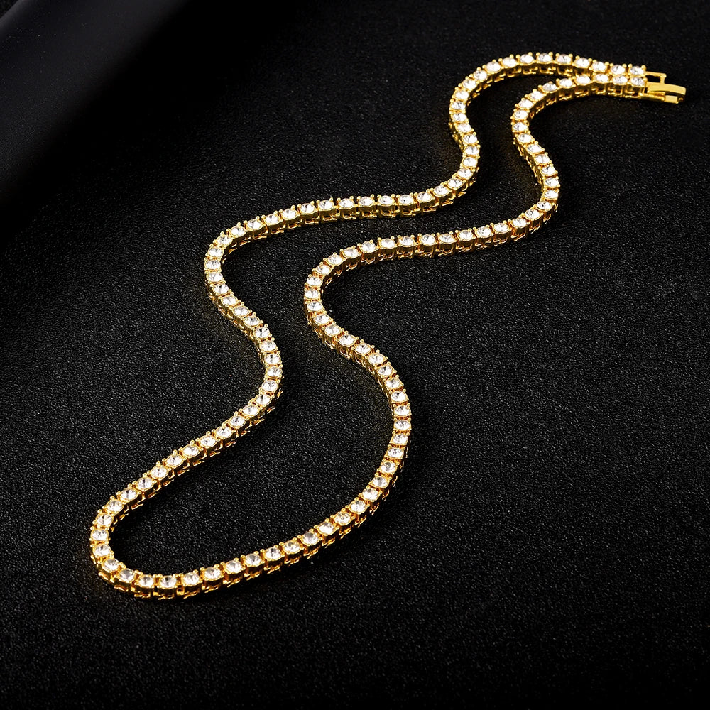New Classical 4MM Tennis Chain Iced Out Necklace  8/18/20/24/inch Choker Gift