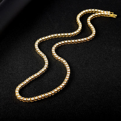New Classical 4MM Tennis Chain Iced Out Necklace  8/18/20/24/inch Choker Gift