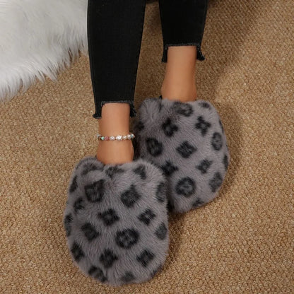 New Fluffy Luxury Designer Home Casual Fuzzy Shoes for Women