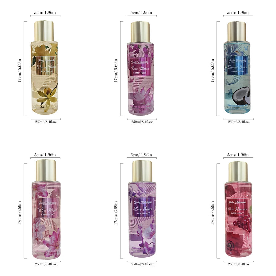 Women's Body & Hair Mist 8.4oz - 6 Fruity & Floral Scents, Spring/Summer Pheromone Fresh Fragrance Spray Perfume