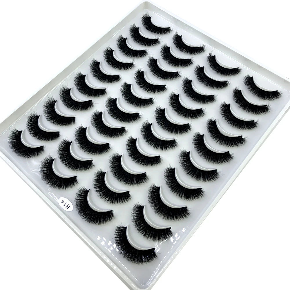 20 Pairs Natural long 3D Mink False Short Eyelashes