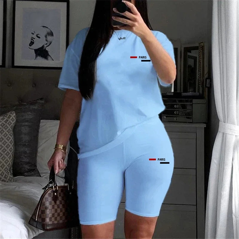 Daily O-Neck Short Sleeve + Shorts Matching Sets