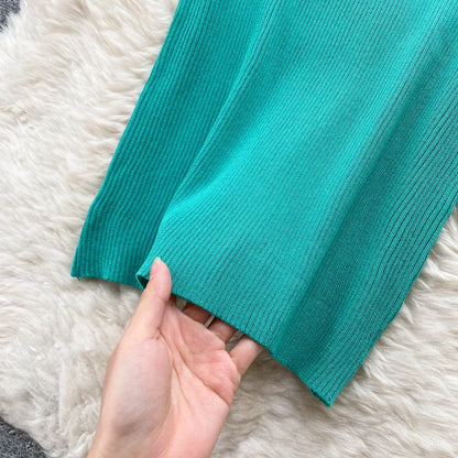 O Neck Short Sleeve Elastic Slim Sheath Dresses