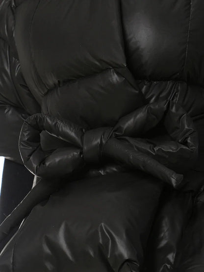 Cotton-padded Coat Lapel Loose Zipper Solid Color Coats