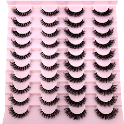 20 Pairs Natural long 3D Mink False Short Eyelashes