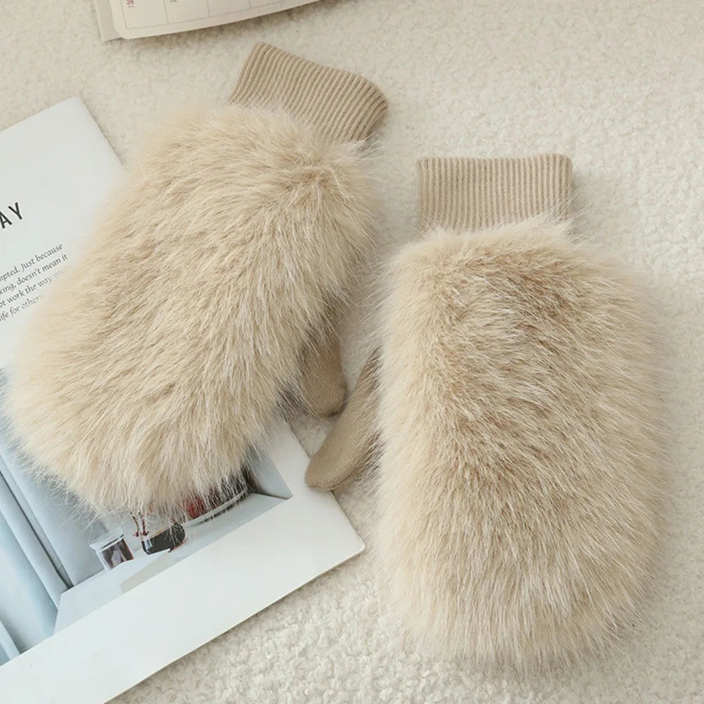 Windproof Gloves Soft Full Fingers Winter Warm Mittens For Cold Weather