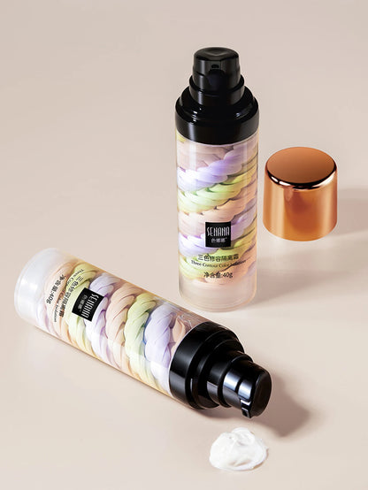 Three Color Press Release Cream Concealer Makeup (Facial base, brightening cream)