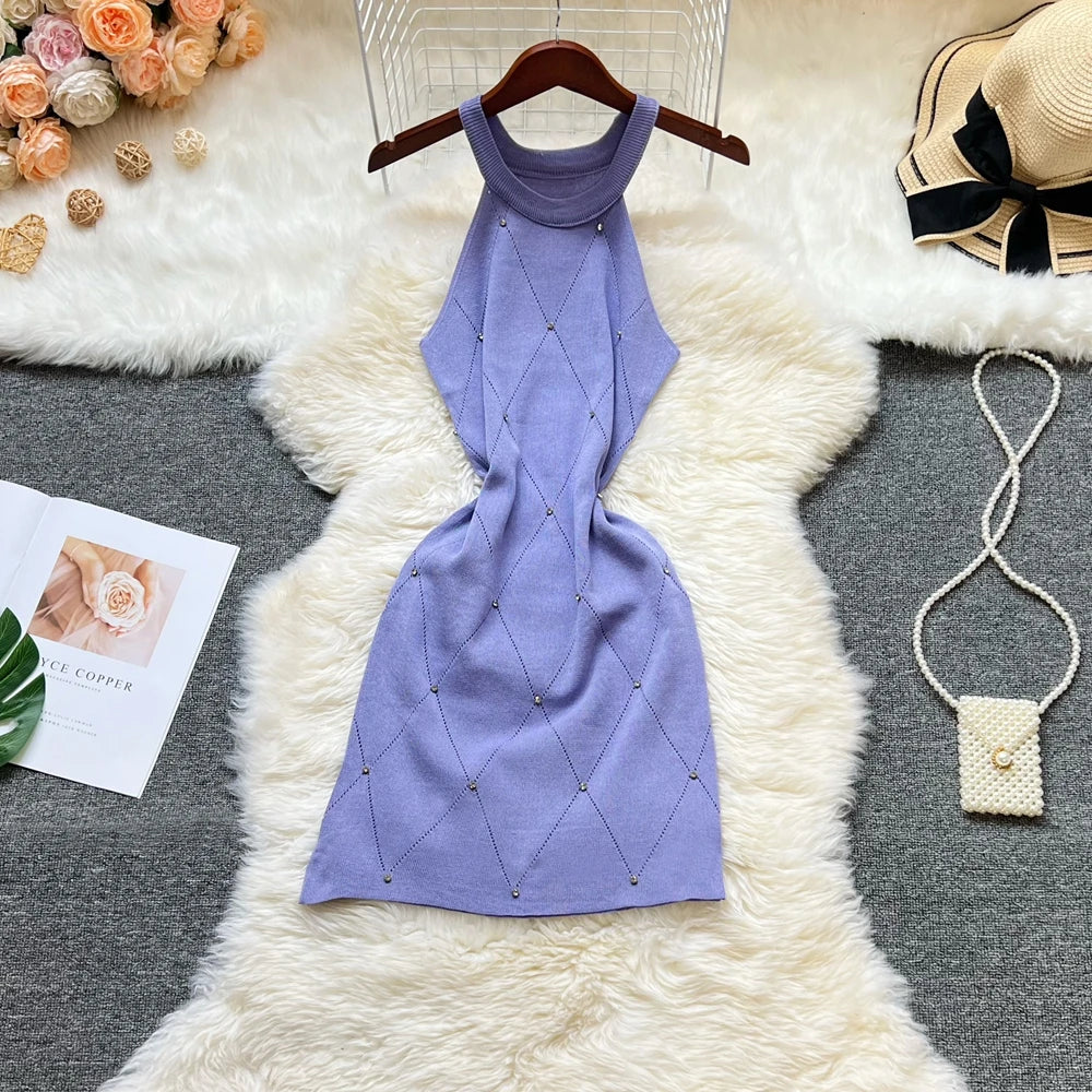 New Fashion Y2K Diamonds Bodycon Mini Dresses