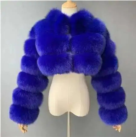 Luxury Fashion Women's Faux Fur Coat (zipper)