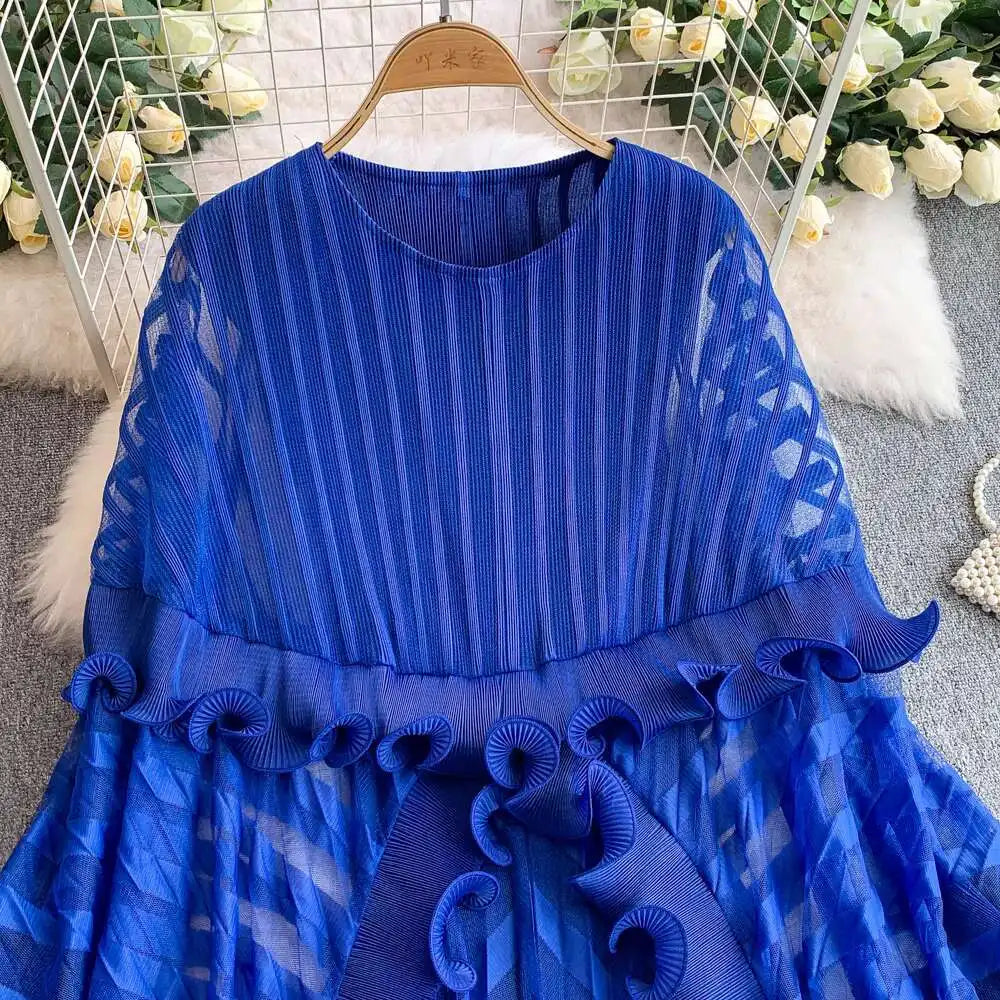 American Style V-neck Irregular Hem Design Dresses 22D1845