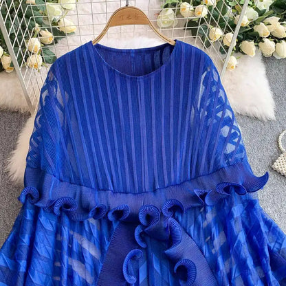 American Style V-neck Irregular Hem Design Dresses 22D1845