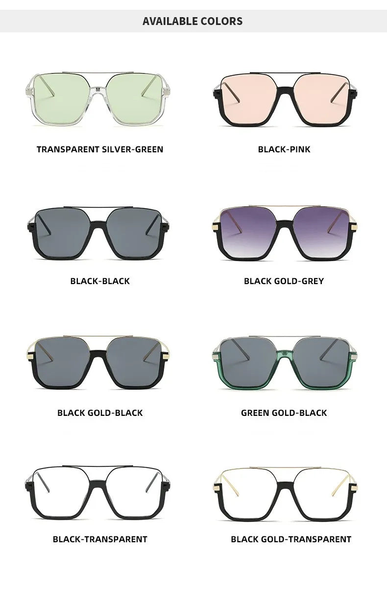 Oversized Square Design Uv400 Sunglasses