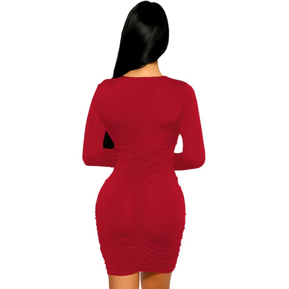 Deep V-neck Women Dresses