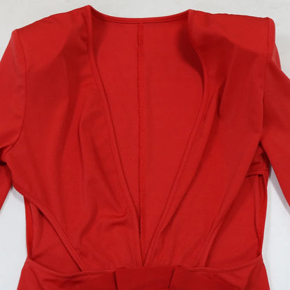 Evening Deep V-Neck High Waist Dresses