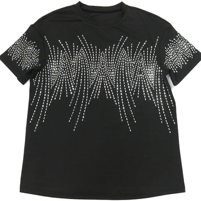 🔥Hot Rhinestones O-neck Tshirt + Short Sets