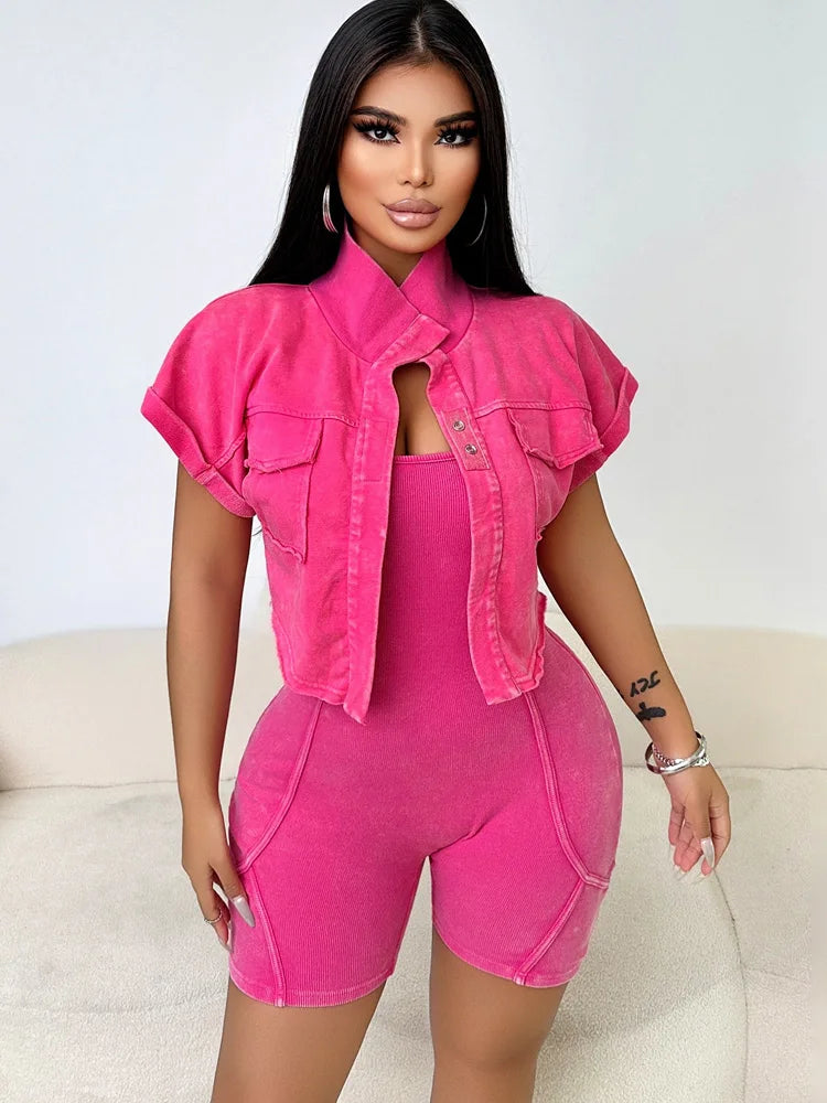 Women Two Piece Short Sets 