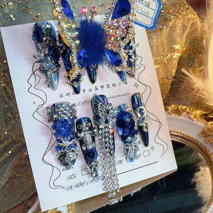 Fairy Diamond Butterfly Deep Royal Blue Glitter Easy To Apply