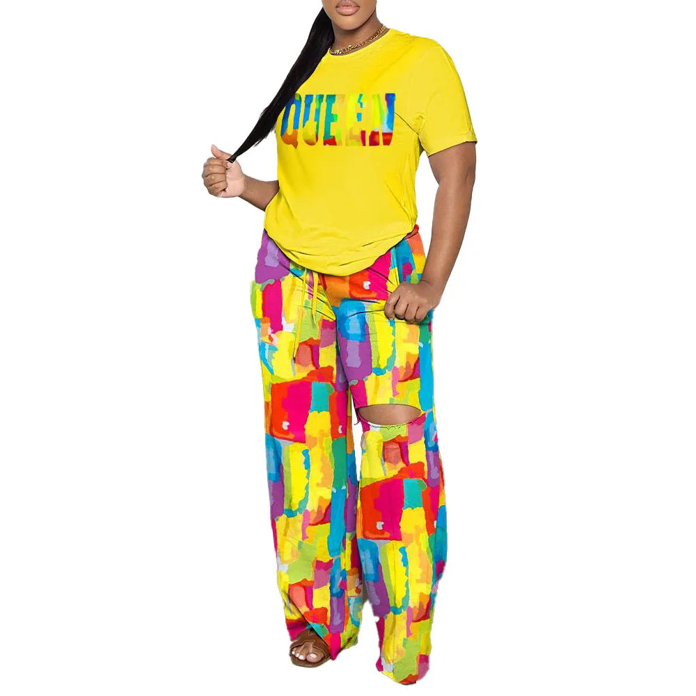 Tina Wide Leg Pants + T-shirt Set