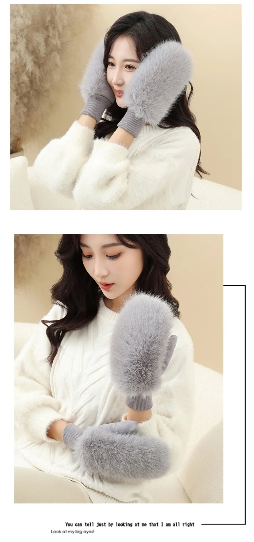 Windproof Gloves Soft Full Fingers Winter Warm Mittens For Cold Weather