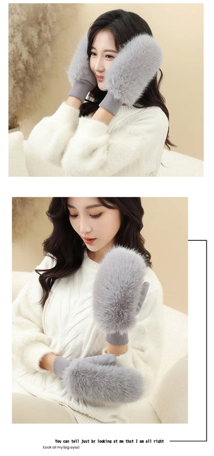 Windproof Gloves Soft Full Fingers Winter Warm Mittens For Cold Weather