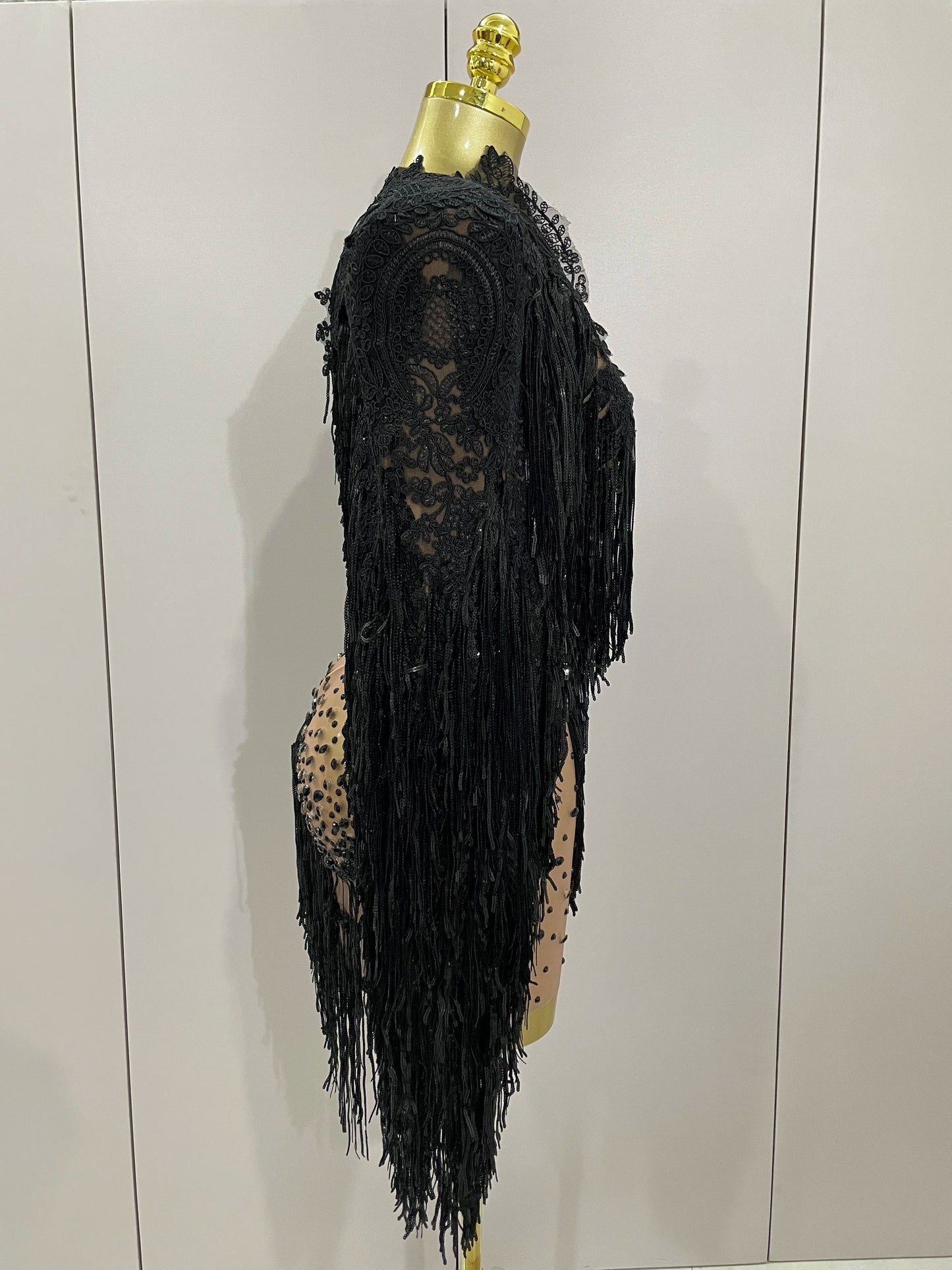 Luxury Sparkly Rhinestone Sequin Tassel Coat + Dress