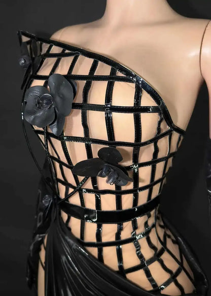 See Through Top Skirt + Long Gloves Set