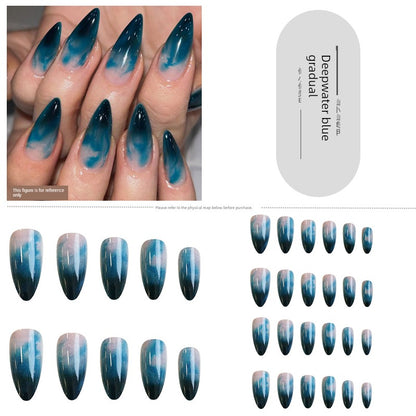 Classical Flower Oil Painting Wearing Armor Gilding Rose Nail Stickers Retro European American Style Artistic Finished Product Fake Nail Tip