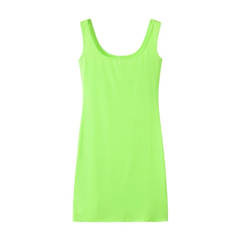Solid Summer Strap Mini Dresses New Fashion Beach Vestidos