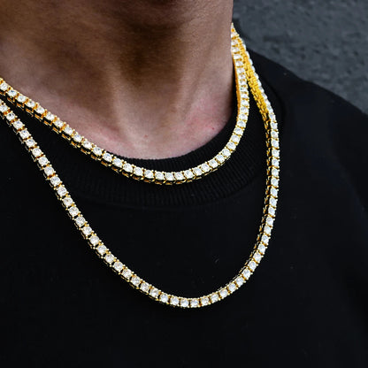 New Classical 4MM Tennis Chain Iced Out Necklace  8/18/20/24/inch Choker Gift