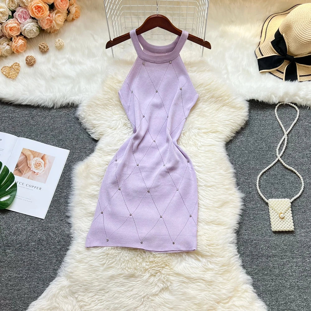 New Fashion Y2K Diamonds Bodycon Mini Dresses