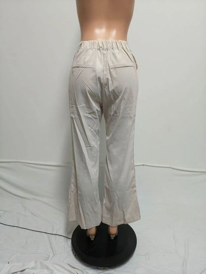 Elegant Long Trench and Pants Outfits (2 pcs.)