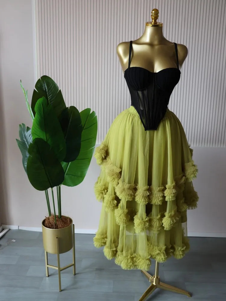 Spaghetti Strap Top and Pleated Skirt Dresses