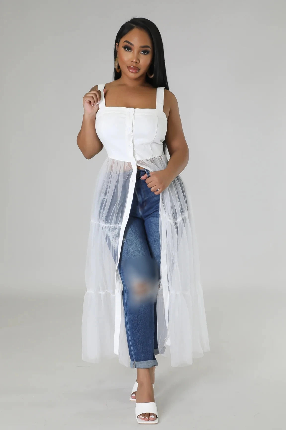 Camisole Spaghetti Strap Sheer Elegant Maxi Dresses