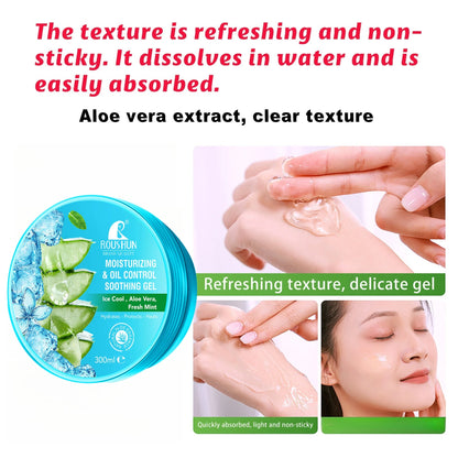 ROUSHUN Aloe Vera Gel Hydrating Moisturizing Gel Delicate Nourishing Cream