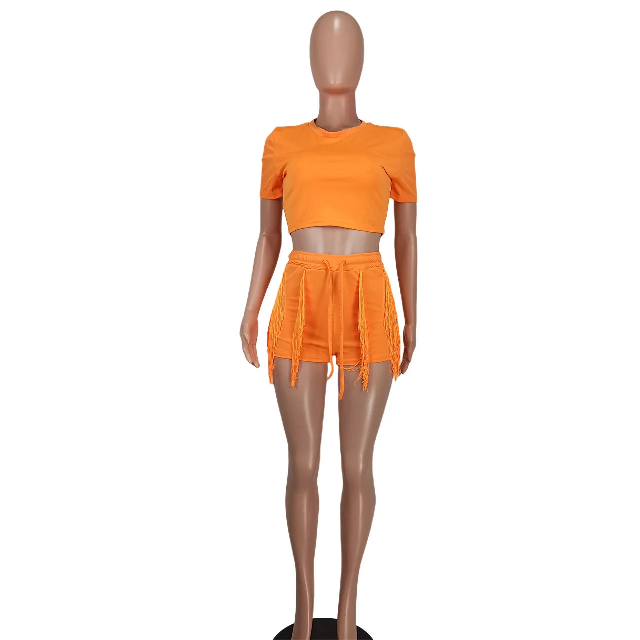 Short Sets Women Two Piece Crop Top + Shorts